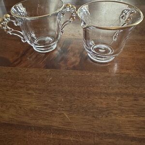 Vintage Elegant Candlewick Creamer & Sugar Set